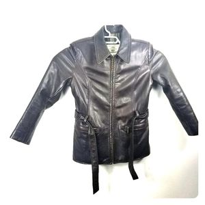 - BOVINES brown leather vintage jacket